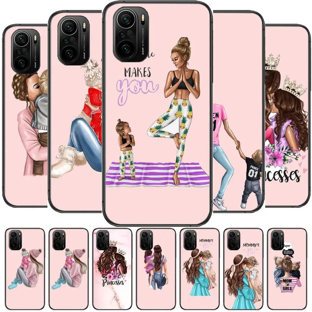 

Fashion super mom baby Phone Case For xiaomi redmi POCO F1 F2 F3 X3 Pro M3 9C 10T Lite NFC Black Cover Silicone Back Prett mi 10