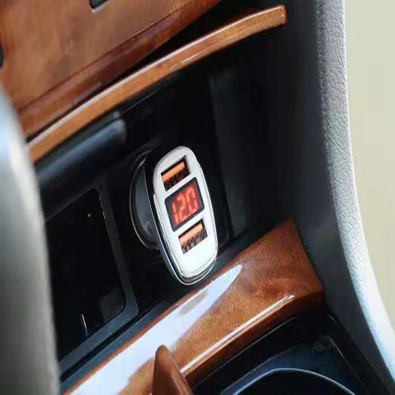 Высококачественное Автомобильное зарядное устройство с цифровым дисплеем