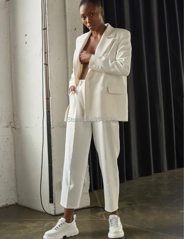 

Женские Брючные костюмы, женские деловые офисные смокинги, рабочая одежда, костюмы, деловые костюмы, 2 шт., пиджак, брюки, свадебные костюмы