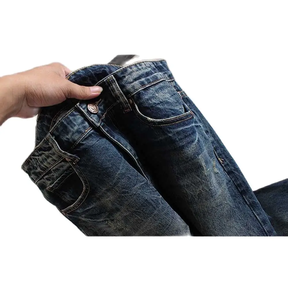 

New Trendy Straight Jeans Men Casual Streetwear Denimp Pants Loose Baggy Trousers Retro Distressed Jeans Male Clothing