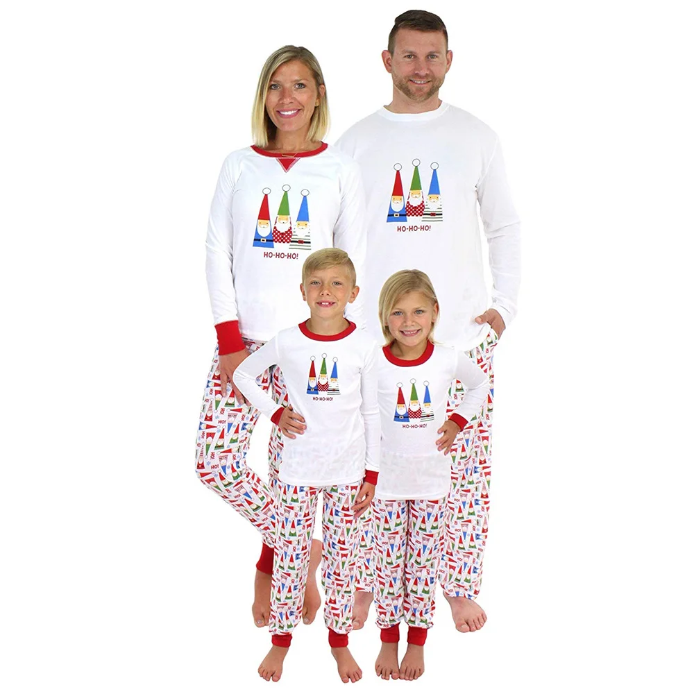 

Santa Pajama Pyjamas for Kids Nightwear Children Sleeve Striped pants Christmas Pajamas Kids Xmas Red Clothing Housewear