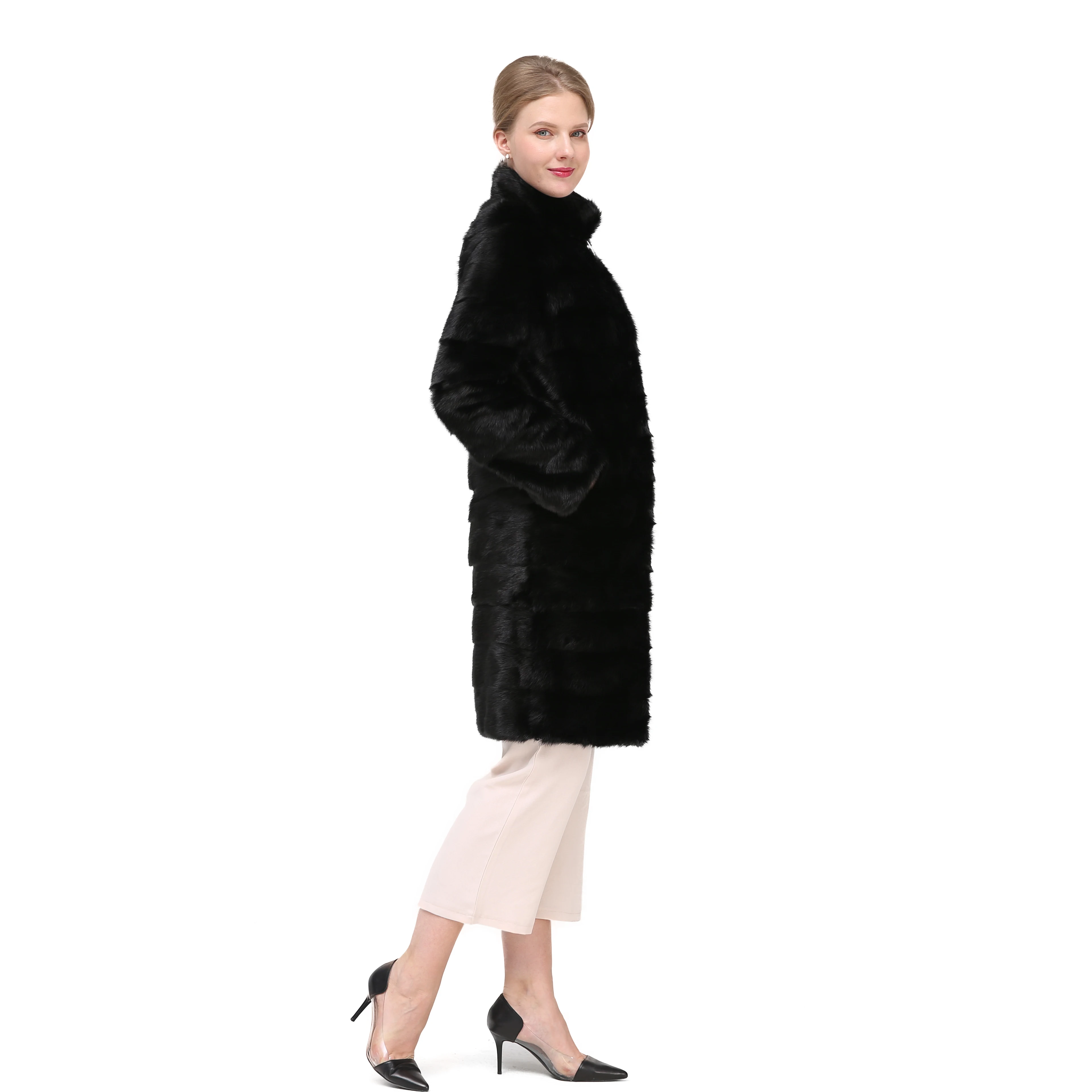 Шуба из натурального меха норки женская зимняя шуба роскошная длинная теплая