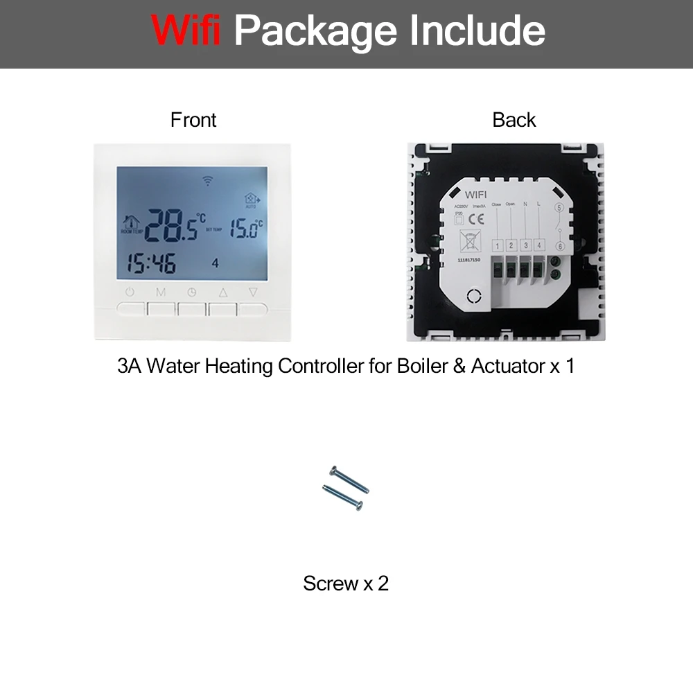 WIFI Smart Thermostat 16A AC220V Water/Electric Floor Heating Temperature Regulator Weekly Programmable Temperature Controller - Цвет: 3A Boiler Actuator