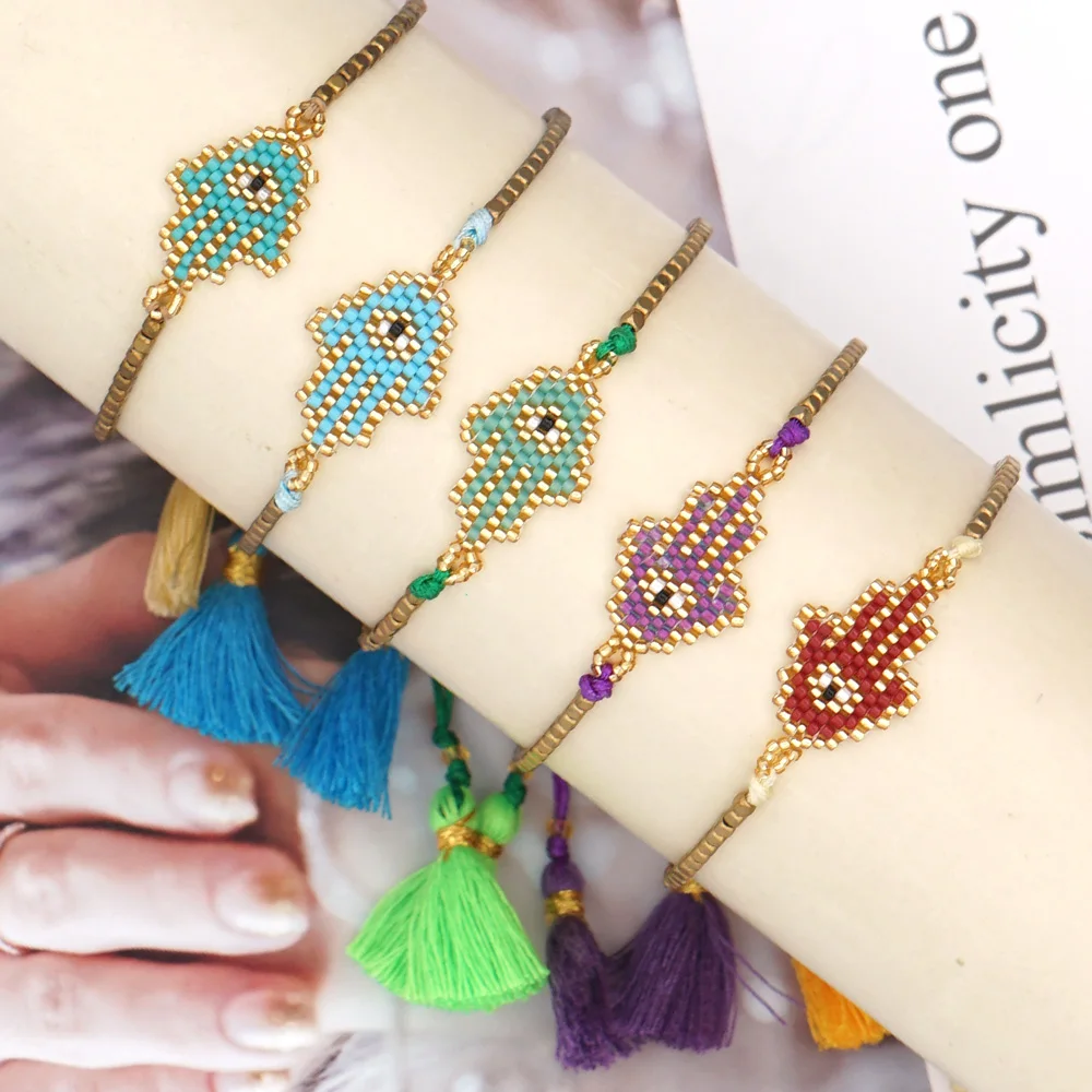 Женские браслеты Go2boho Hamsa модные ювелирные изделия ручной работы сглаза 2021