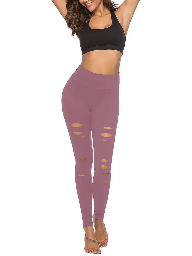 

Womens High Waist Yoga Pants Cutout Workout Leggings Sport Fitness Tummy Control Energy Seamless Yoga Skinny Gym Active Wear