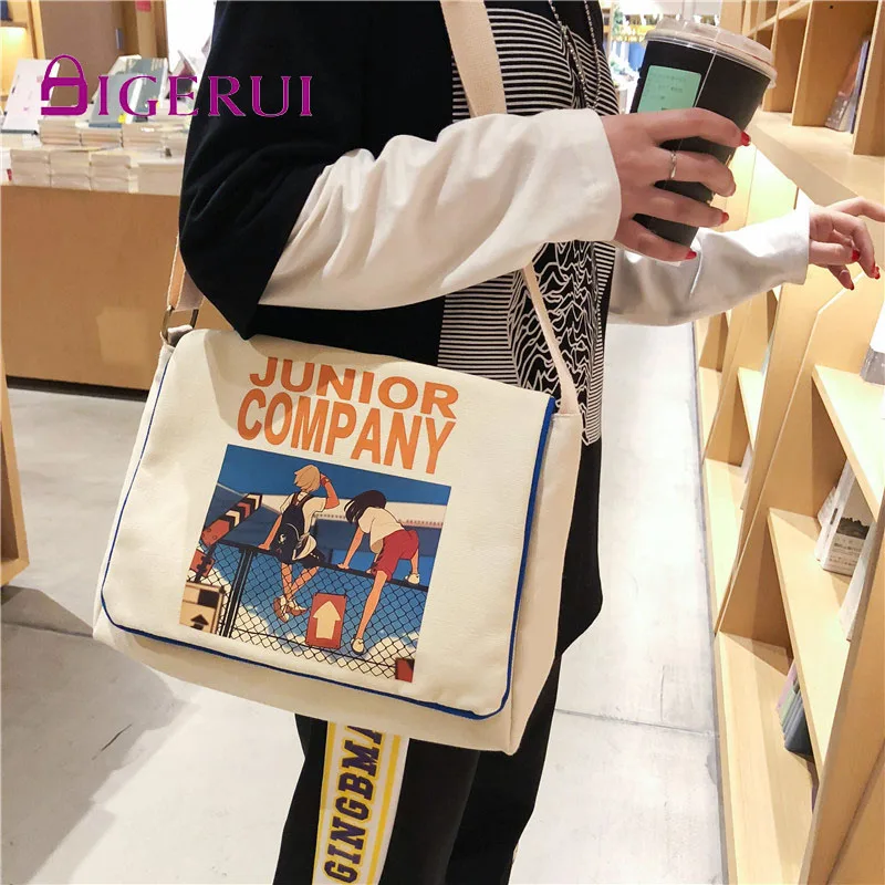Новинка 2020 Холщовая Сумка DIGERUI на плечо школьная сумка для девочек модная крутая