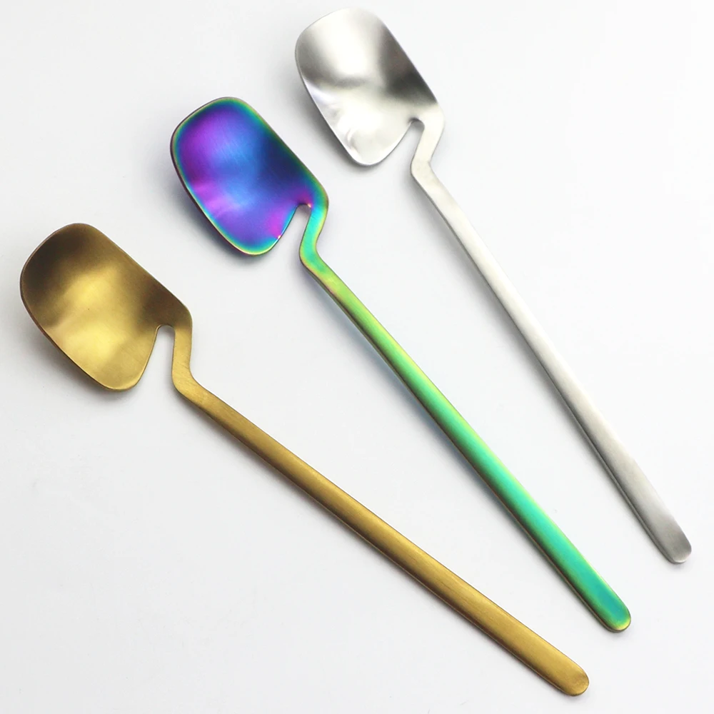 Набор Десертных ложек из нержавеющей стали 18/10 6 шт. Роскошные красочные ложки с