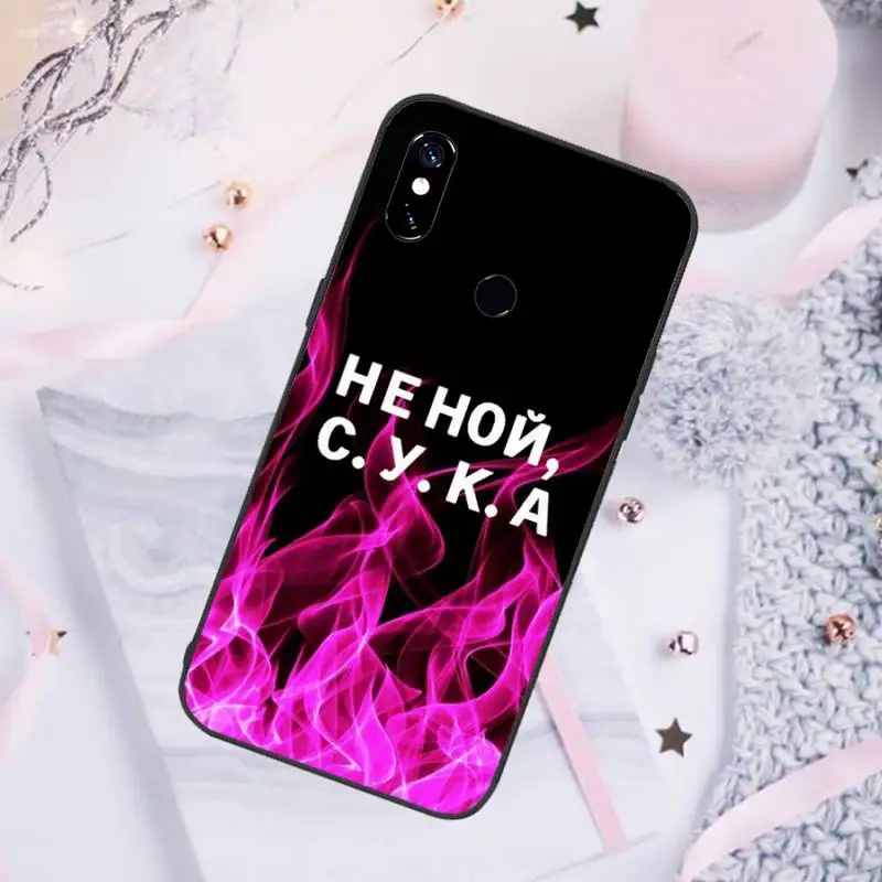 

Russian Quote flame Phone Case For Xiaomi Redmi 7 8 9t a3Pro 9se k20 mi8 max3 lite 9 note 9s 10 pro
