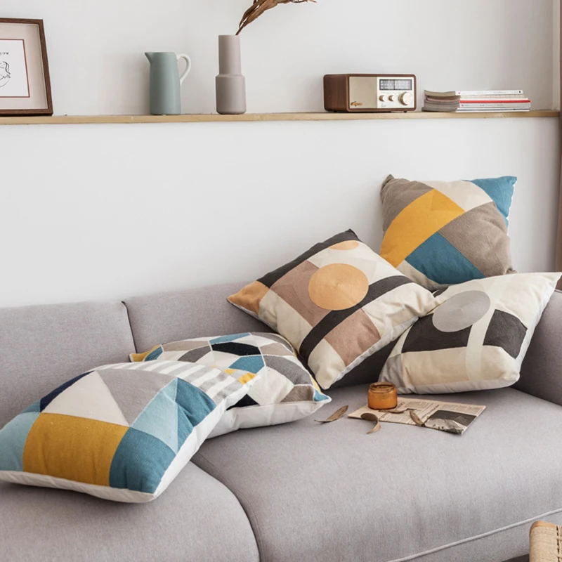 Квадратная наволочка 45х45см ручная вышивка диван декор наволочки домашний