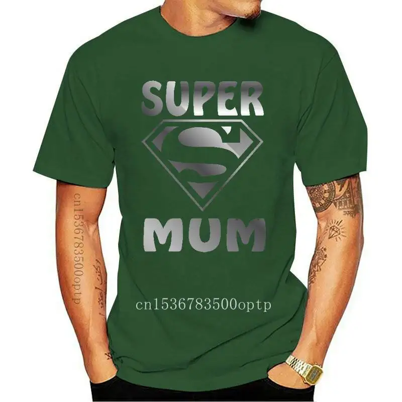 

Новая женская футболка с надписью Super Mum, серебристая футболка со слоганом, женская футболка (1)