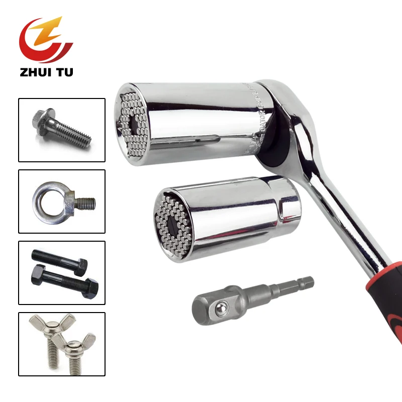 

ZHUI TU Universal Torque Wrench Head Set Socket Sleeve 7-19/11-32/5-14mm Power Drill Ratchet Bushing Spanner Multi Hand Tools