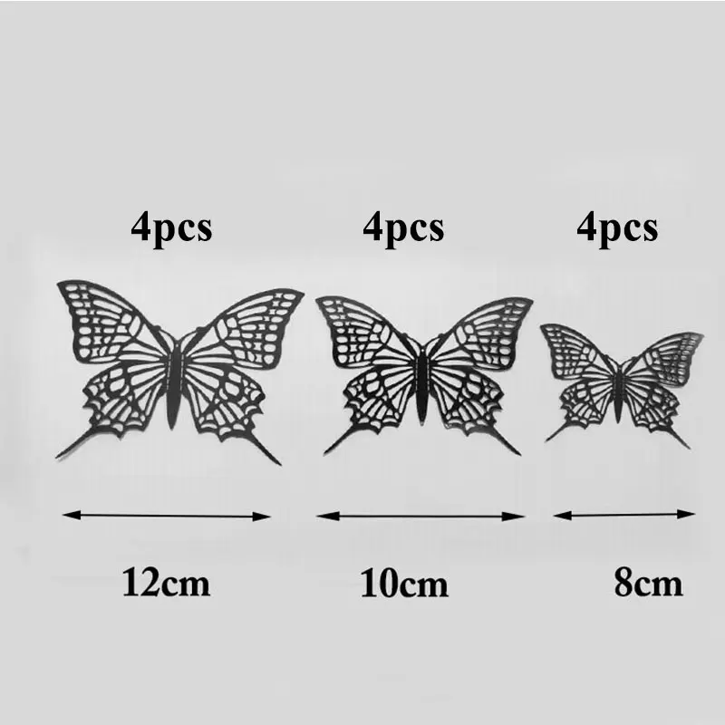 

3D Hollow Butterfly Wall Sticker Creativity Home Decor 12pcs/set Butterflies Stickers Funny Room Decoration Party Wedding Decor