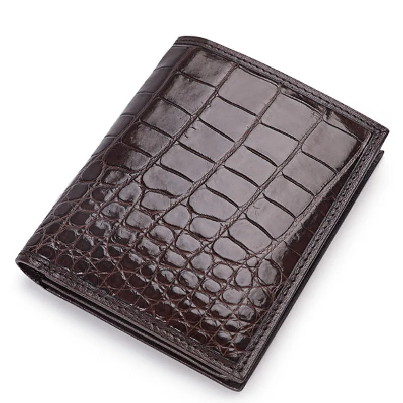 Высококачественный мужской кошелек из крокодиловой кожи маленькая Роскошная