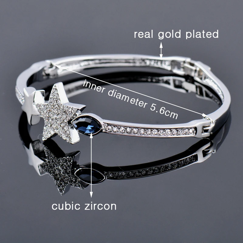 SINLEERY модные браслеты со звездами для женщин цвета розового золота серебра