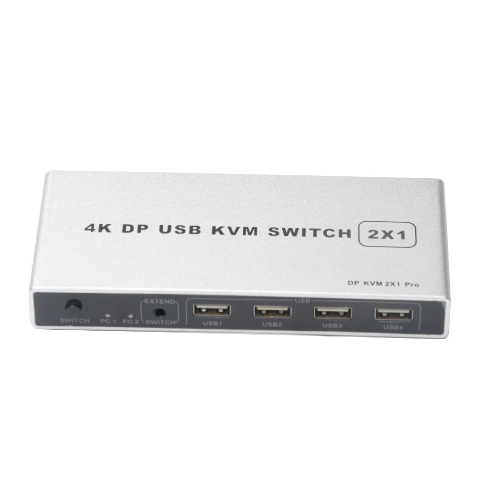 

Displayport Stable Dual Port Computer Plug And Play 1 Out VGA KVM Switch 4K 60Hz USB Connection Monitor Controller Mouse Support