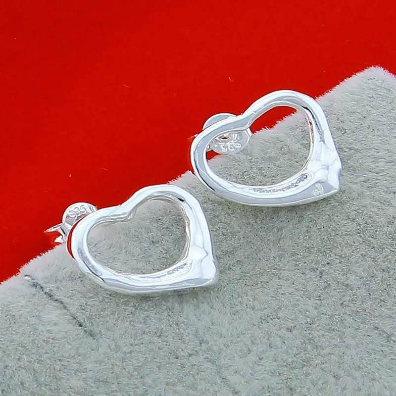 

Romantic 925 Sterling Silver Dainty Exquisite Heart Earrings For Women Girls Fashion Jewelry Wedding Party Earrings