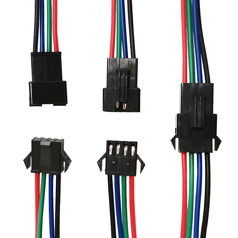 100pairs 4Pin Plug Male to Female Wire Connector 10cm Quick Terminal Block Easy Fit for LED Flash Lamp Car Light | Обустройство дома
