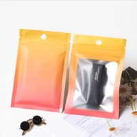 200pcs rainbow color mylar foil ziplock gift bag diy crafts lip gloss makeup pouch packing frosted window display hang bags