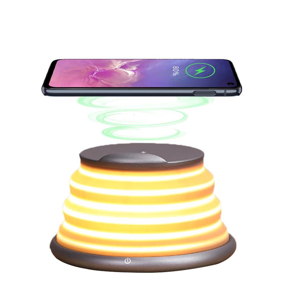 Беспроводное зарядное устройство Qi с лампой для зарядки IPhone 8 Plus Xiaomi Samsung Huawei