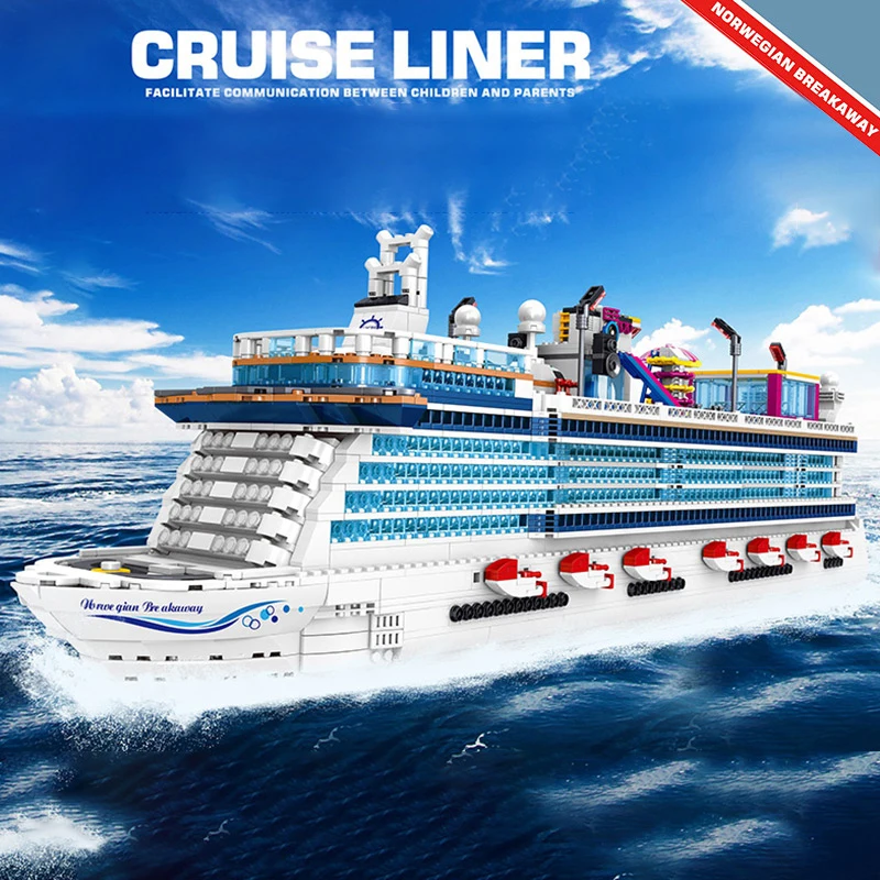 

Idea Creative City Building Blocks Toys The MOC Cruise Liner Ship Model Assembly Bricks Kits Boat Toys Christmas Gifts