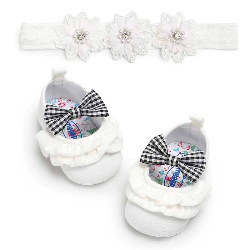 

Туфли для маленьких принцесс с бантом, дышащая Мягкая тканевая подошва, повседневные, с головным убором, для девочек 0-18 месяцев, весна-осень