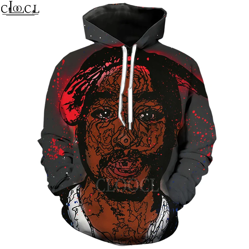 

HX 2021 New Rapper Amaru Shakur 2pac Tupac 3D Print Hoodies Unisex Fashion Harajuku Hip Hop Style All-match Tops