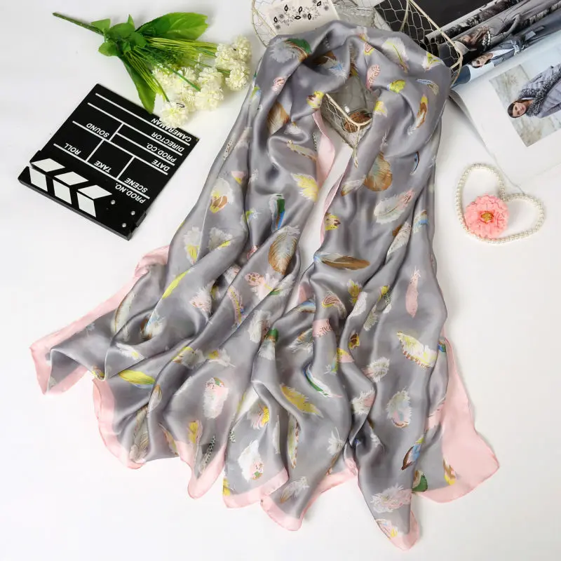 Роскошный брендовый шарф из чистого шелка женская дизайнерская шаль