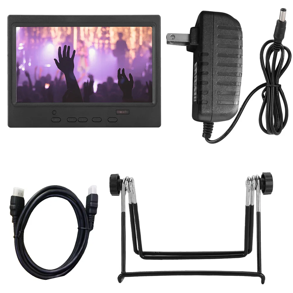 

For Raspberry PI/Car 8 Languages 7 Inch Portable Monitor 1024x600 Multi-Function Display Support HDMI-Compatible/VGA/AV Input