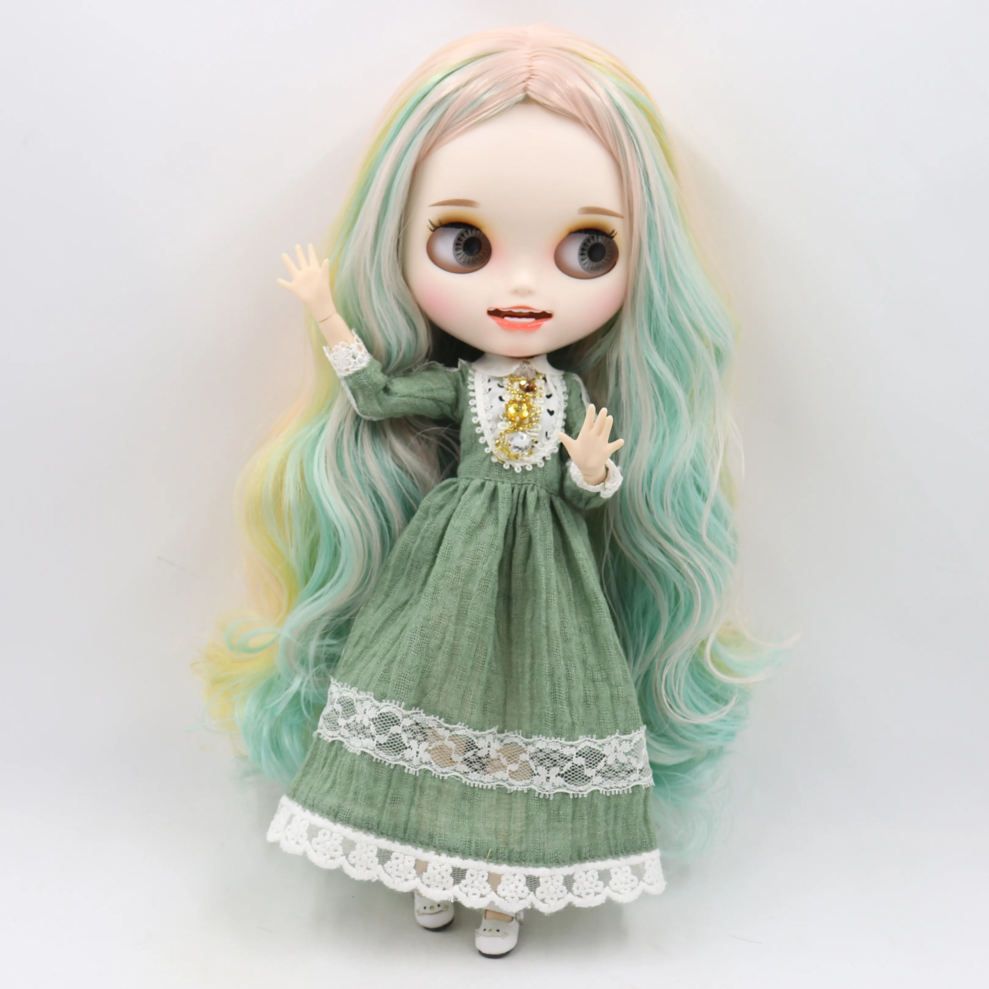 Кукла Blyth ICY DBS с белой кожей резные губы открытым ртом матовая под заказ цвет