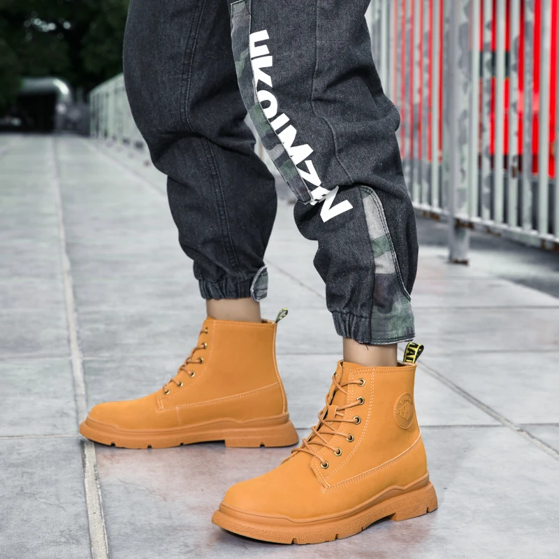 Мужские ботильоны из натуральной кожи повседневная Уличная обувь теплые