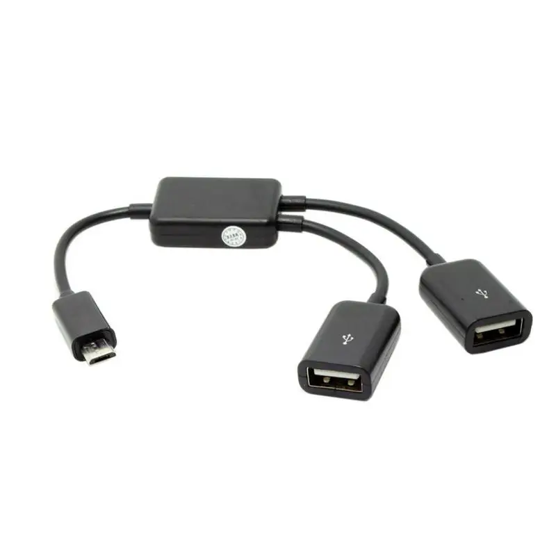 Кабель концентратор с Micro USB /Type C на OTG двумя портами Y образный разветвитель