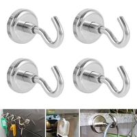 4 pcs strong magnetic hooks heavy duty wall hooks hanger key holder coat cup hanging hanger home kitchen storage organization