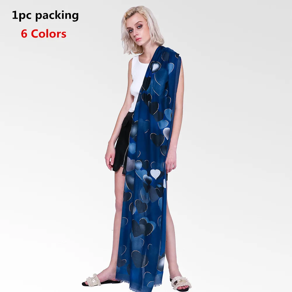 Женские шарфы с принтом любви мода 2019 осенний и зимний длинный хлопковый шарф в