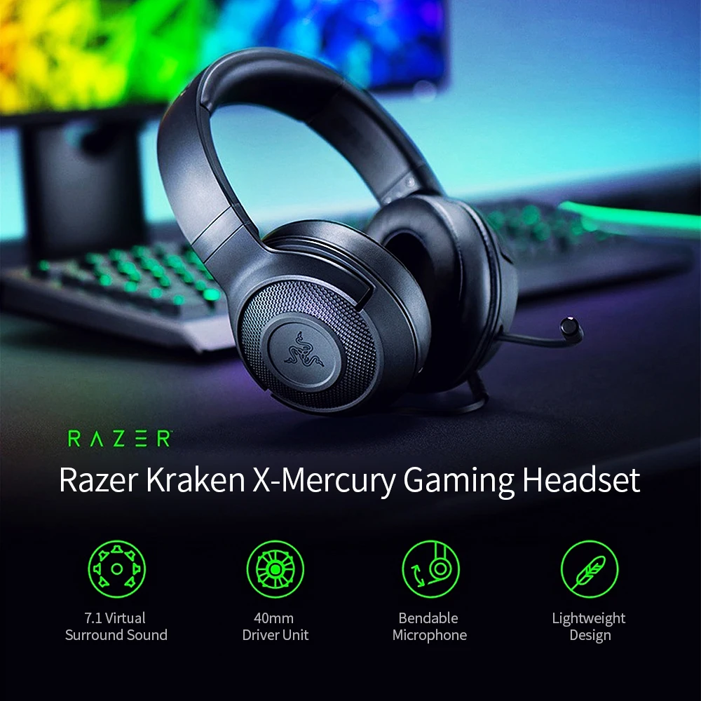 Игровая гарнитура Razer Kraken Essential X сменные наушники с объемным звуком 7 1 для ПК Xbox One