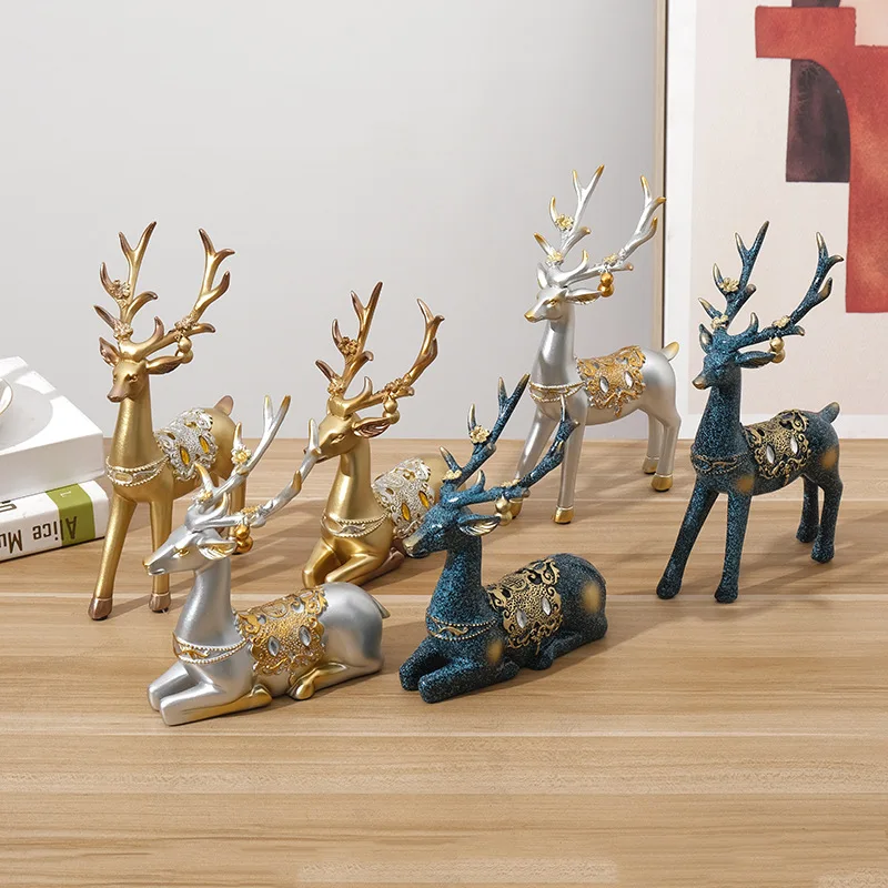 

Орнамент с оленем ручной работы из смолы, Креативные украшения для дома, гостиной, офиса, кабинета, модель комнаты, посылка, украшения с олен...