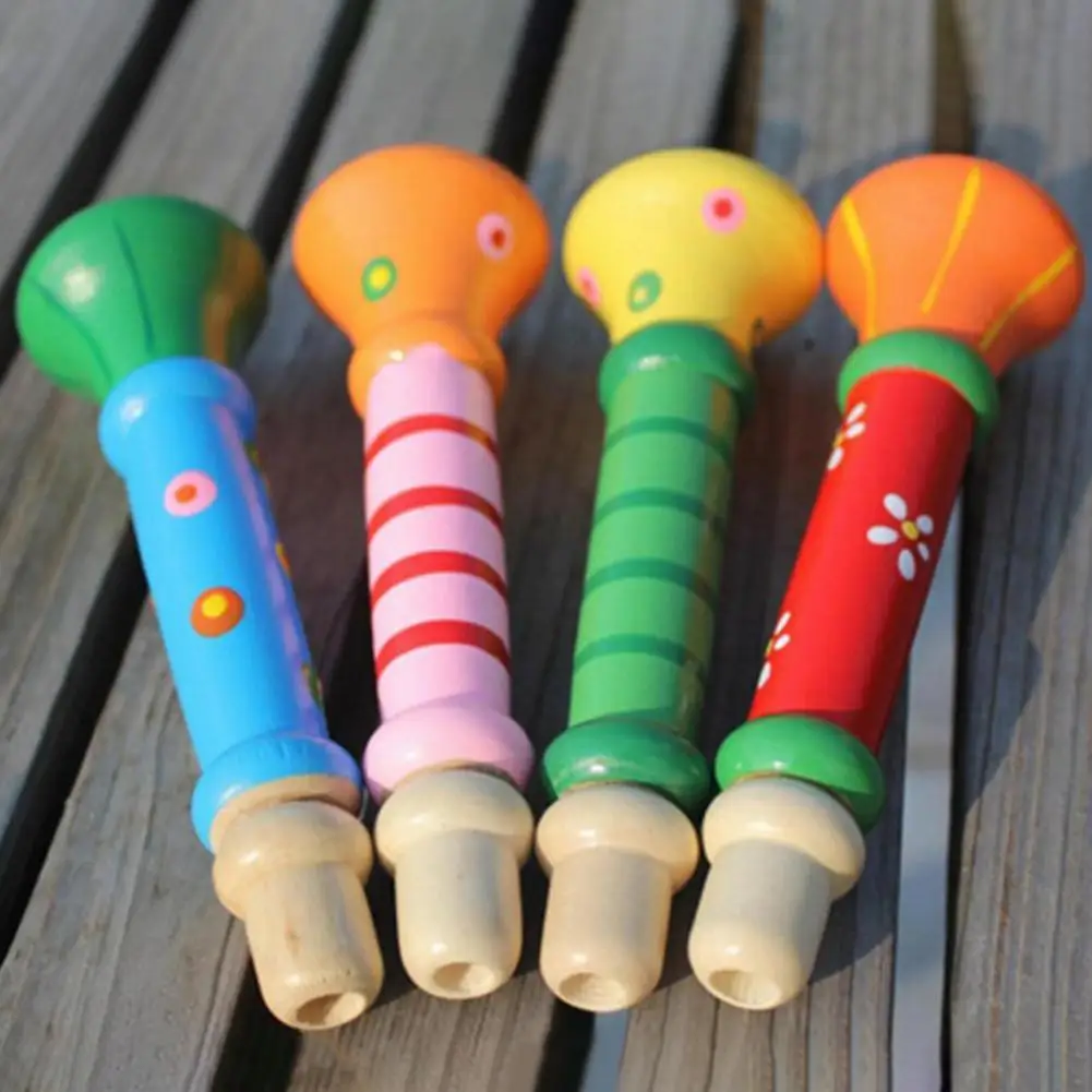 

Multi-color Wooden Small Trumpet Kids Baby Musical Instrument Learning Toy Gift