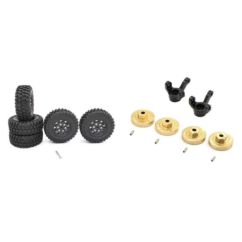 

5Pcs Rubber Spare Tires Tyre Wheel Black With Brass Heavy Duty Wheel Hub Counterweight Combiner Steering Cup,Black