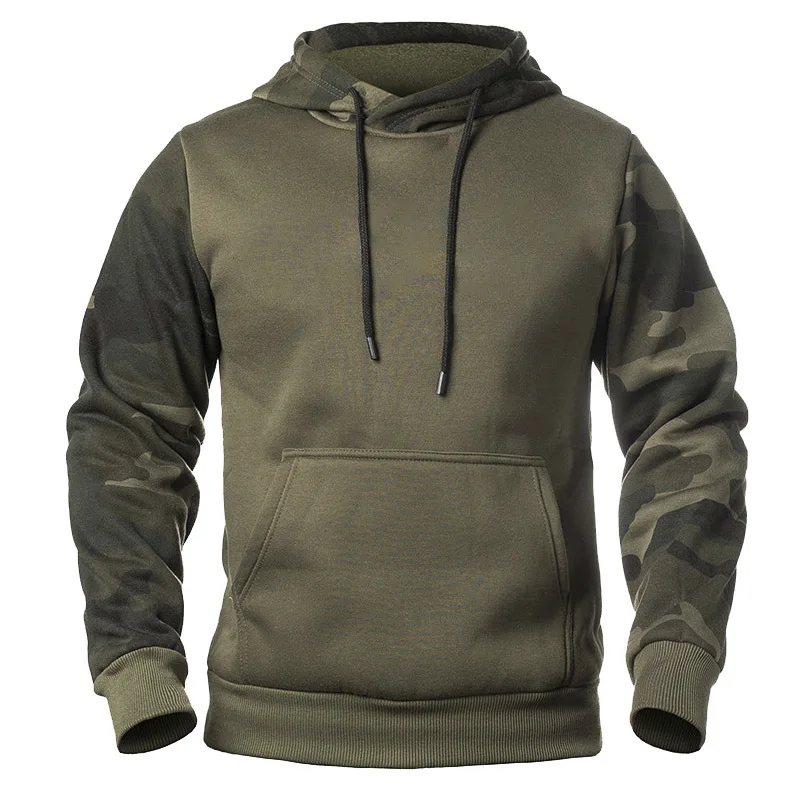 

ZOGAA 2021 New Men's Hoodie Chest Solid Color Cotton Round Leader With Camouflage Pattern Men's Sports Top Streetwear S-2XL