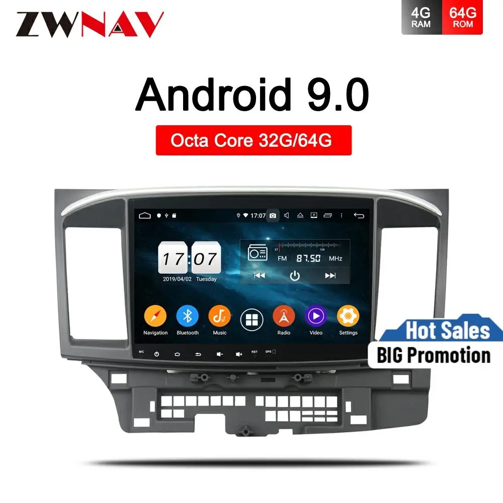 Автомобильный GPS-плеер с сенсорным экраном 10 2 дюйма Android 9 0 для Mitsubishi Lancer EVO