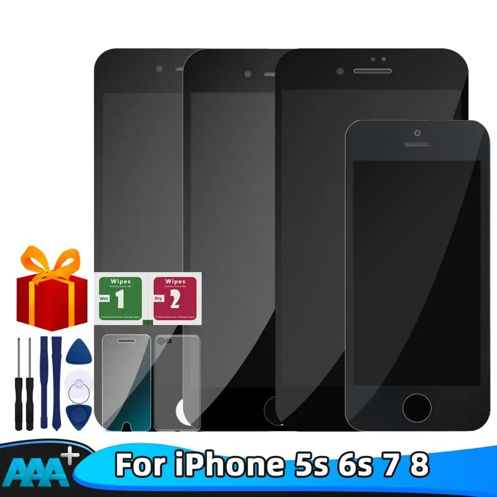 AAA+++ качество lcd для iPhone 5S 6s 7 8 lcd сенсорный экран дигитайзер монтажный модуль lcd для iPhone 5S 6s 7 8 lcd без битых пикселей