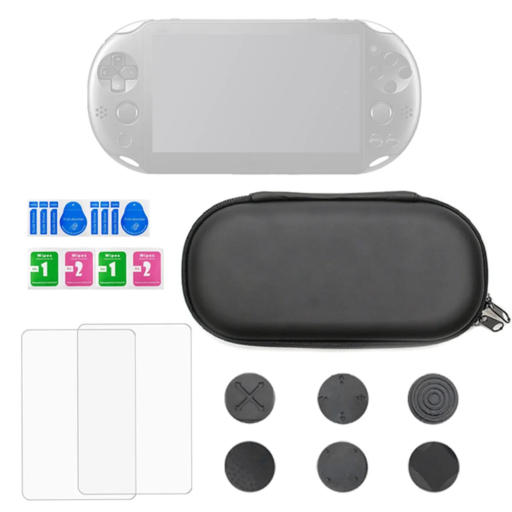

Game Console Storage Holder Bags Kit with Tempered Film Thumb Game Console Protective Supplies Tempered Film Thumb Grips