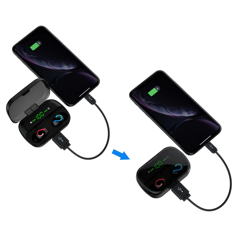 Для Q82 Беспроводные Bluetooth 5 0 наушники TWS без рук Цифровой дисплей мощность с