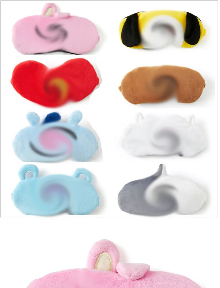 Мягкая маска для глаз из мультфильма kawaii, мягкая на ощупь, игрушка для путешествий, ланч-брейк, затенение сна, дышащая натуральная маска для сна, фигурки, подарок для детей