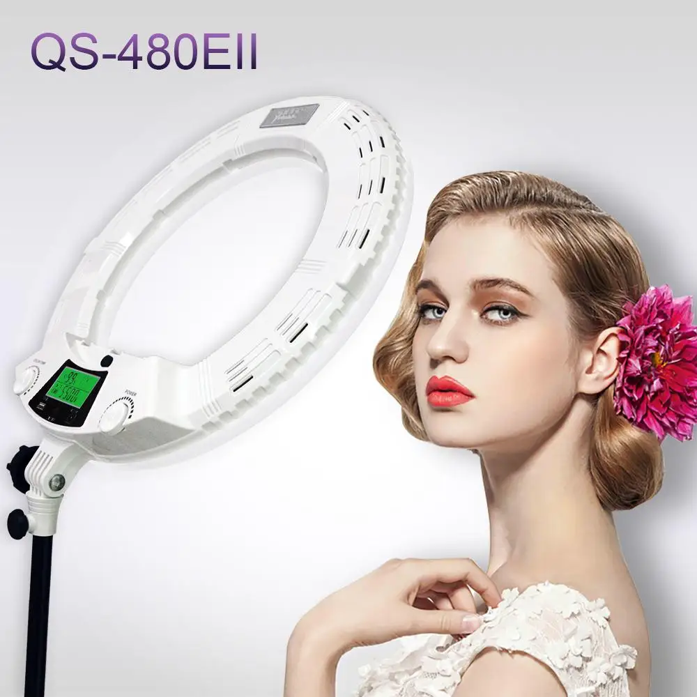 

Yidoblo QS-480EII Photography Selfie Video Ring lamp 18" 480PCS LED Ring Light Bio-Color Remote Adjustable Ring Lamp Kit