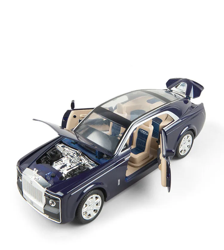 Литая под давлением модель автомобиля Huiying Phantom 1:24 из металлического сплава Высокая симуляция машинки огни игрушки для мальчиков транспортные средства Подарки для детей