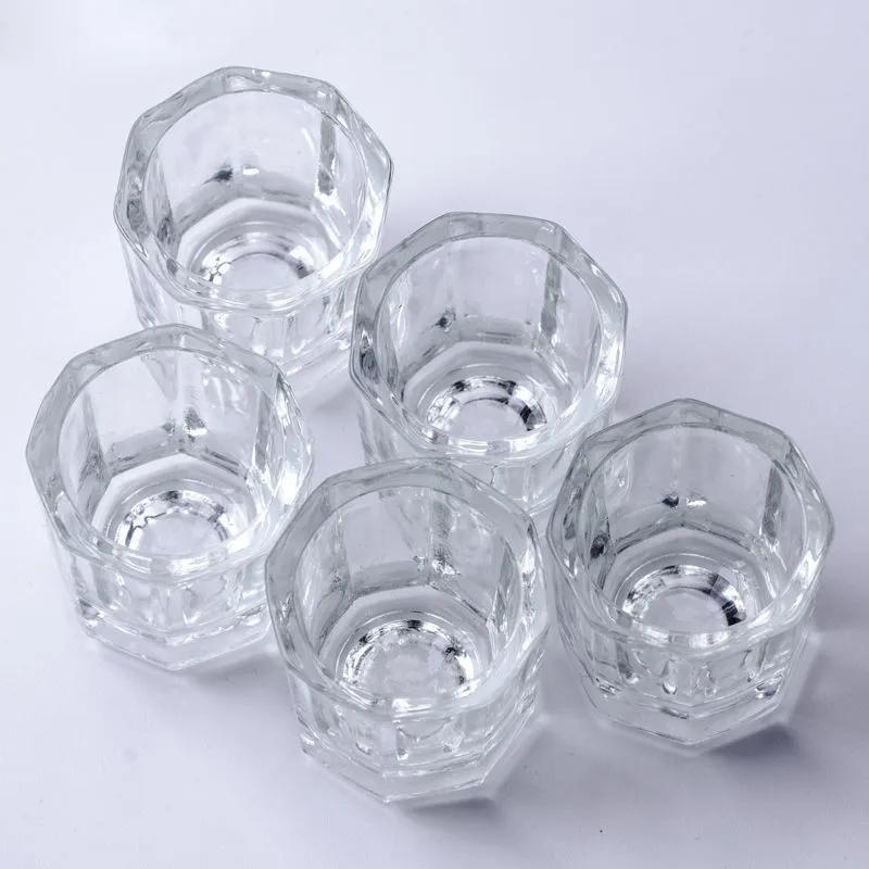 Хрустальный стеклянный порошковый стакан для ногтей подставка крышки посуды