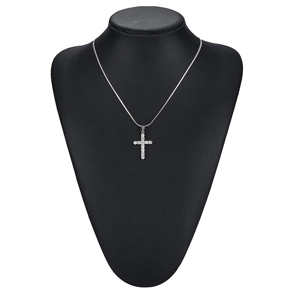 

Stainless Steel Cross Necklace Pendant Jewelry Chain Length 19.68inch
