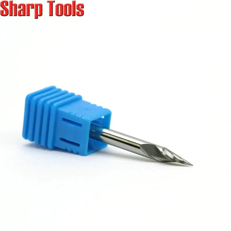 3.175 x 0.4mm 1pc 0.2-0.5mm Tip 3.175*30 Angle V Carving 1 Flute Spiral Carbide Engraving Bits CNC Router Tools Grooving Milling Cutters for Metal - Длина режущей кромки: 3.175 x 0.4mm 1pc