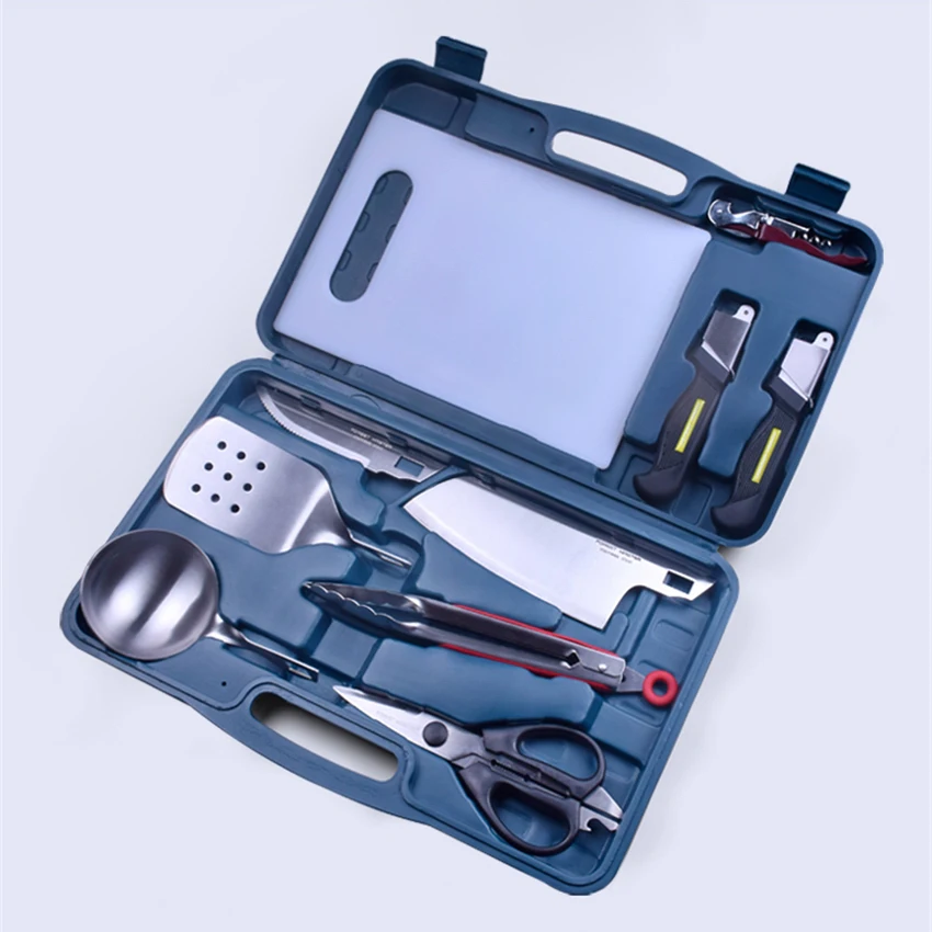 

Outdoor Kitchen Utensils Set Multifunctional Portable Picnic Cooking Steel Cutter Tool Camping Picnic Kitchen Knife Tools Kit