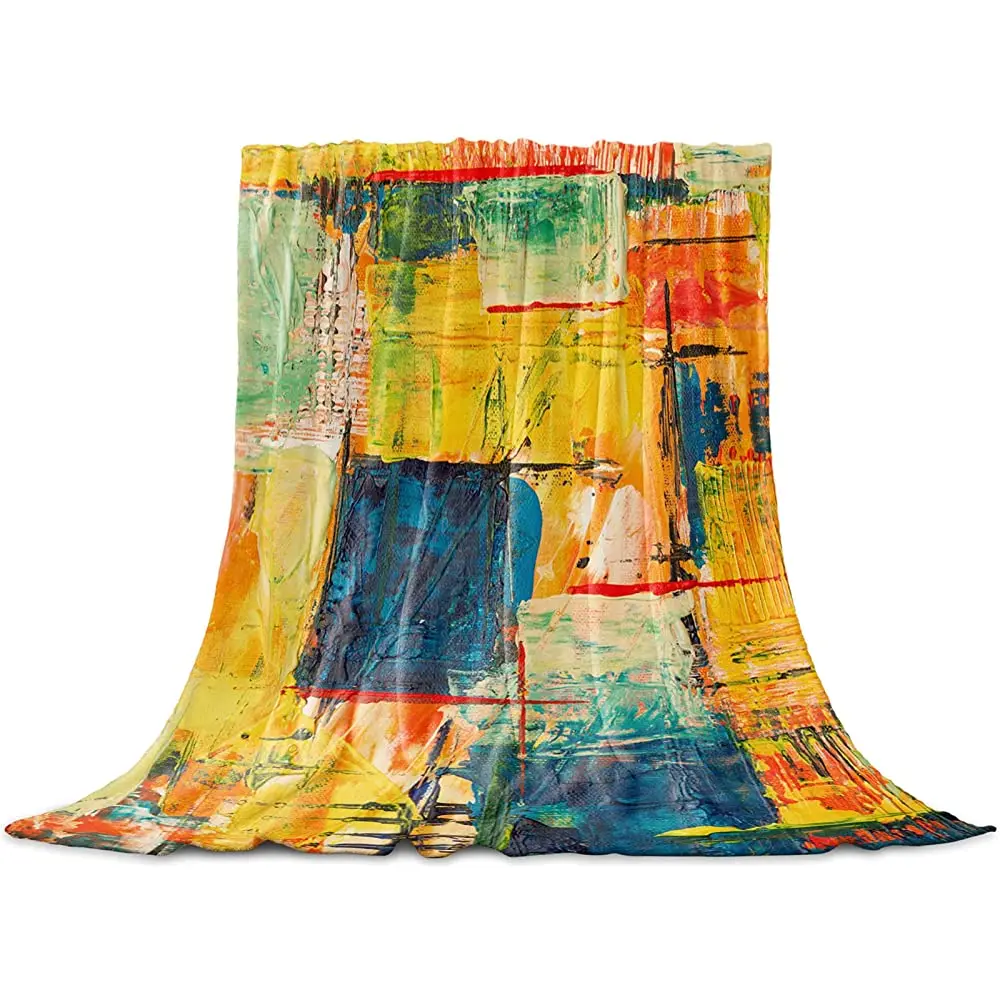 

Флисовое одеяло двойного размера, легкое фланелевое одеяло с геометрическим рисунком и пигментным узором